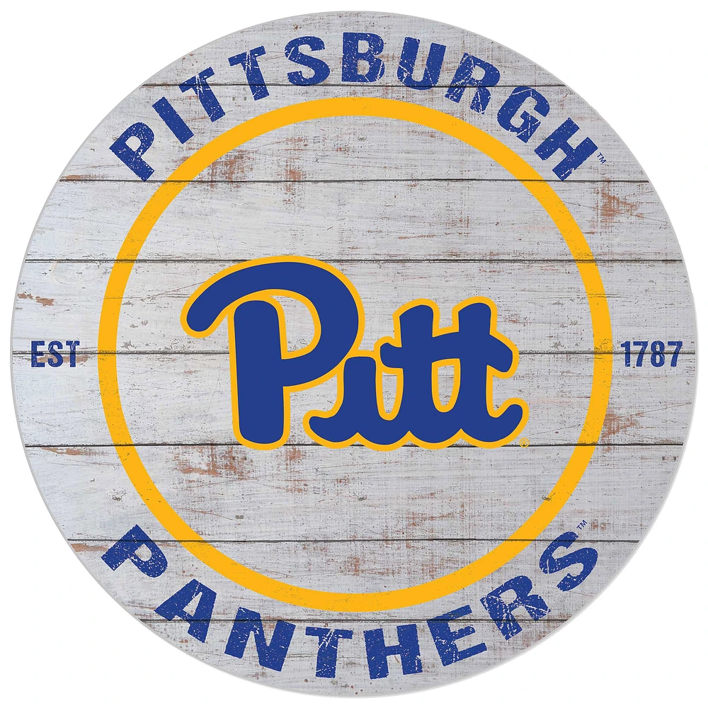 Pitt Panthers 20'' x 20'' Indoor/Outdoor Weathered Circle Sign