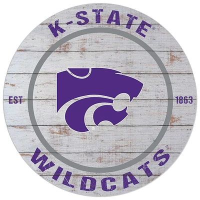 Kansas State Wildcats 20'' x 20'' Indoor/Outdoor Weathered Circle Sign
