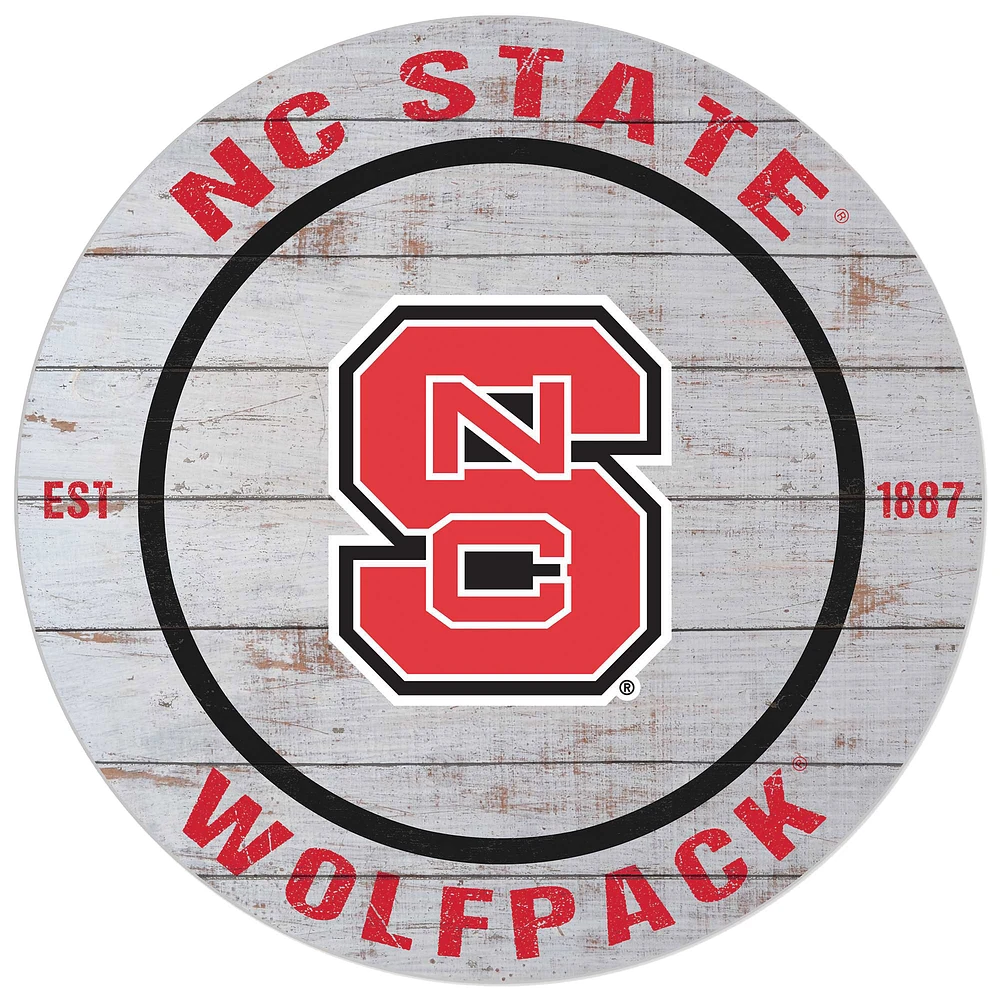 NC State Wolfpack 20'' x 20'' Indoor/Outdoor Weathered Circle Sign