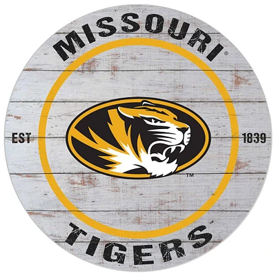 Missouri Tigers 20'' x 20'' Indoor/Outdoor Weathered Circle Sign