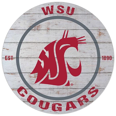 Washington State Cougars 20'' x 20'' Indoor/Outdoor Weathered Circle Sign