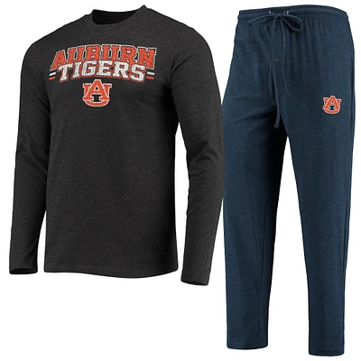 Men's Concepts Sport Navy/Heathered Charcoal Auburn Tigers Meter Long Sleeve Top & Pants Sleep Set