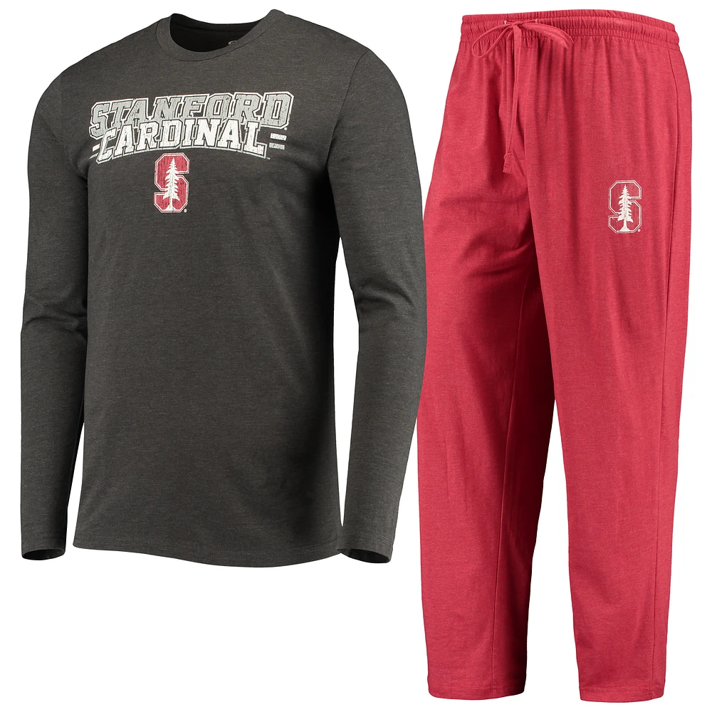 Men's Concepts Sport Cardinal/Heathered Charcoal Stanford Cardinal Meter Long Sleeve Top & Pants Sleep Set