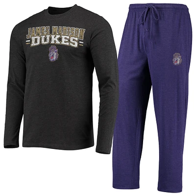 Men's Concepts Sport Purple/Heathered Charcoal James Madison Dukes Meter Long Sleeve Top & Pants Sleep Set