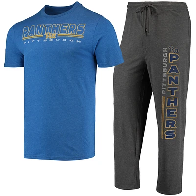 Men's Concepts Sport Heathered Charcoal/Royal Pitt Panthers Meter Top & Pants Sleep Set