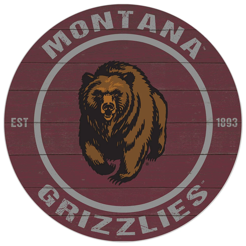 Montana Grizzlies 20'' x 20'' Indoor/Outdoor Circle Sign