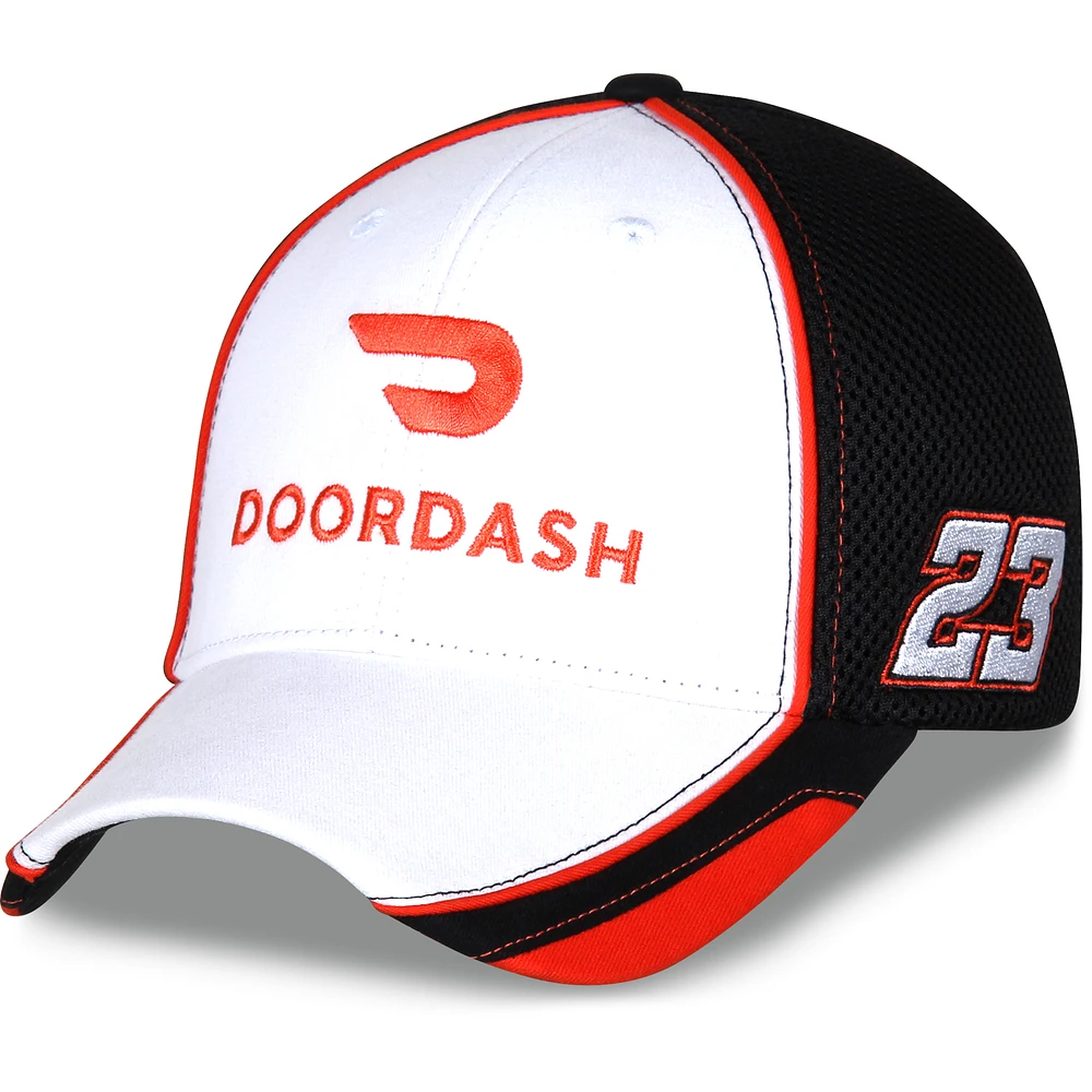 Men's Checkered Flag White/Black Bubba Wallace DoorDash Element Mesh Adjustable Hat