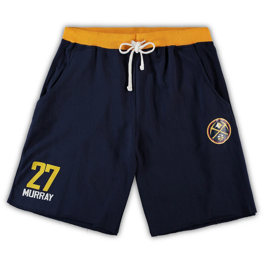 Men's Jamal Murray Navy Denver Nuggets Big & Tall French Terry Name & Number Shorts