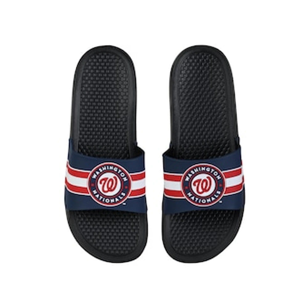 FOCO Washington Nationals Stripe Raised Slide Sandals