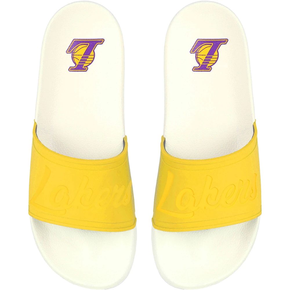 Women's FOCO Los Angeles Lakers Script Wordmark Slide Sandals