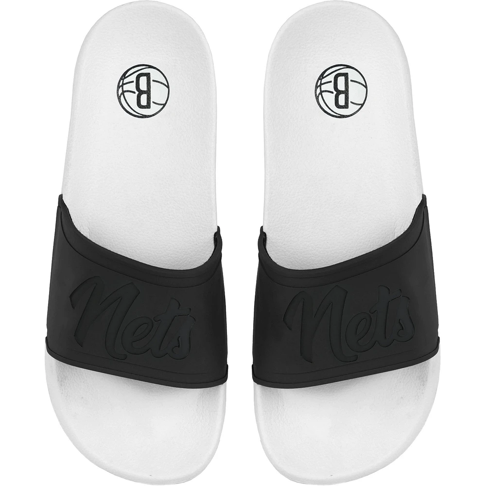 Women's FOCO Brooklyn Nets Script Wordmark Slide Sandals