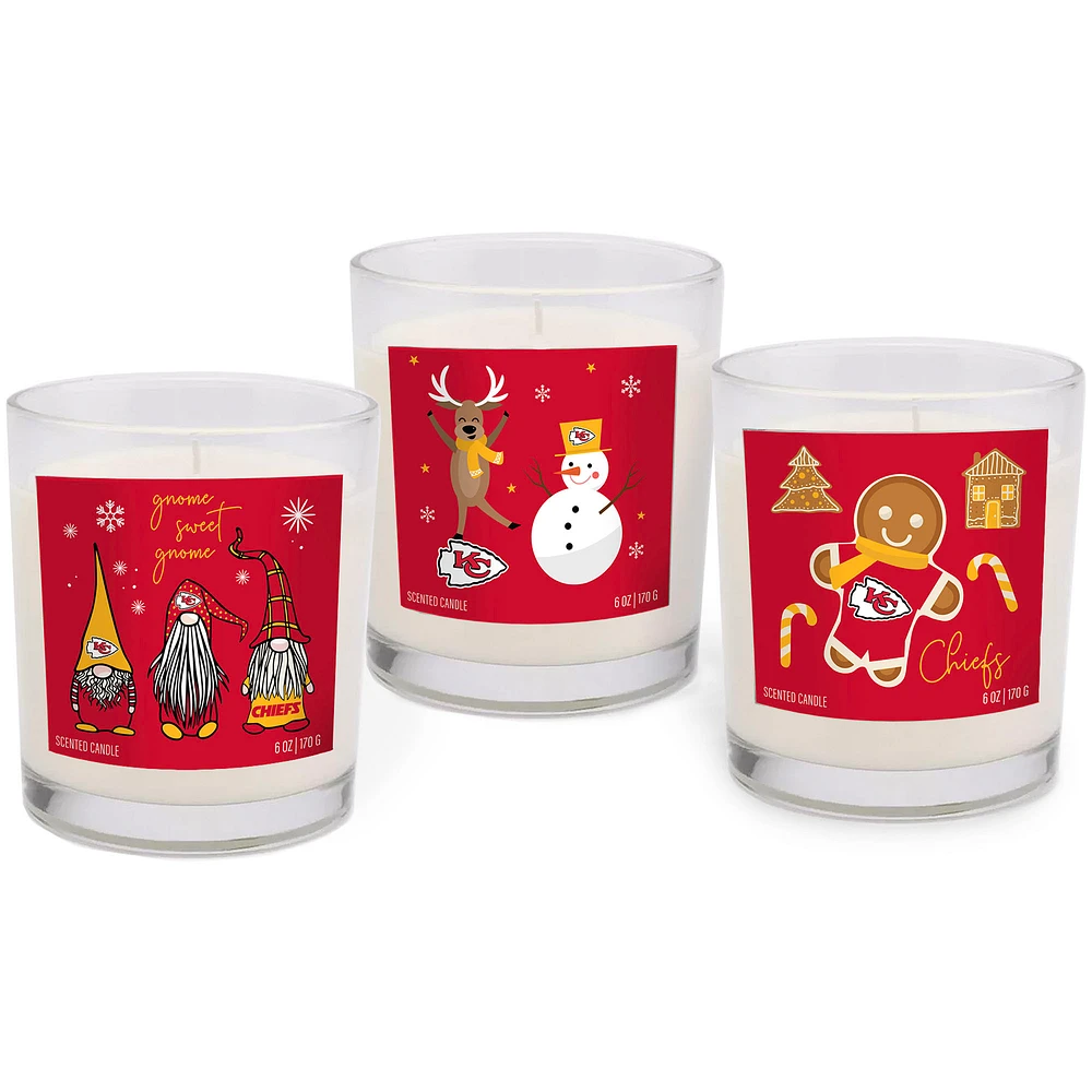 Kansas City Chiefs 3-Pack Holiday Candle Combo