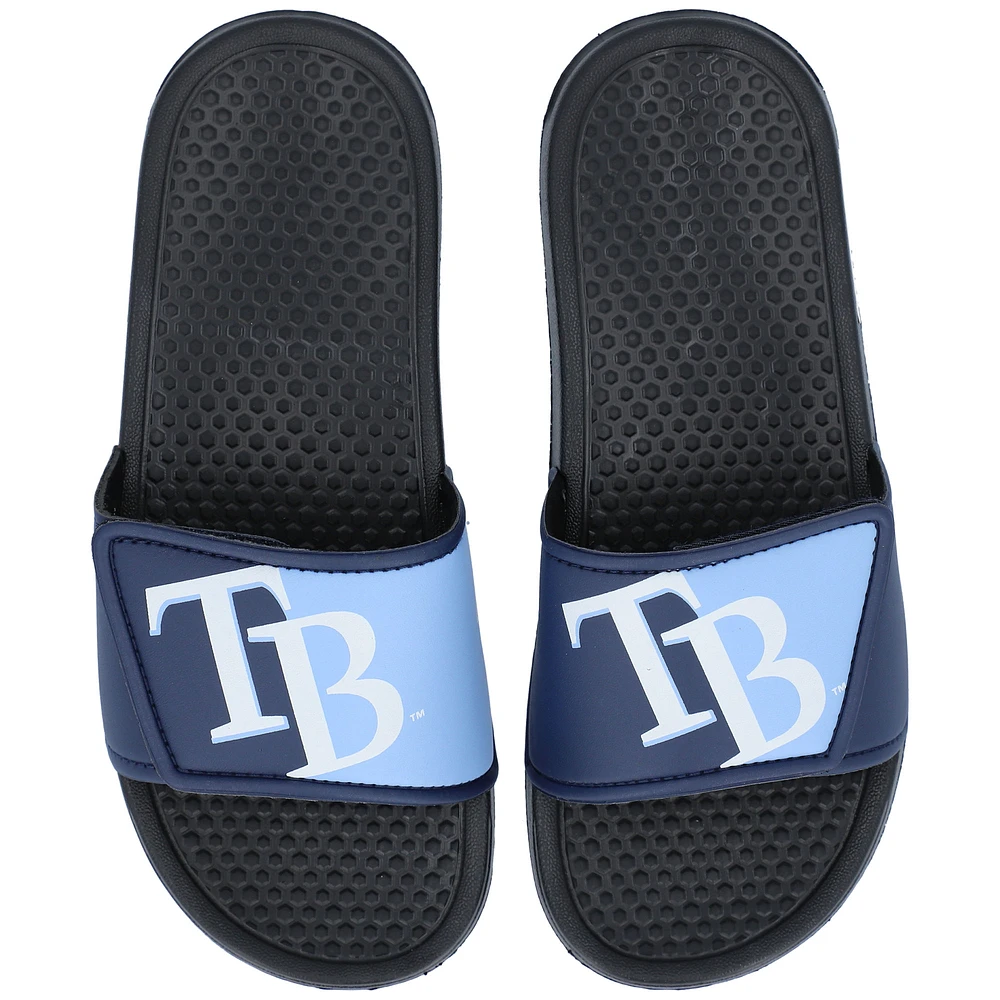 Youth FOCO Tampa Bay Rays Colorblock Big Logo Legacy Slide Sandals