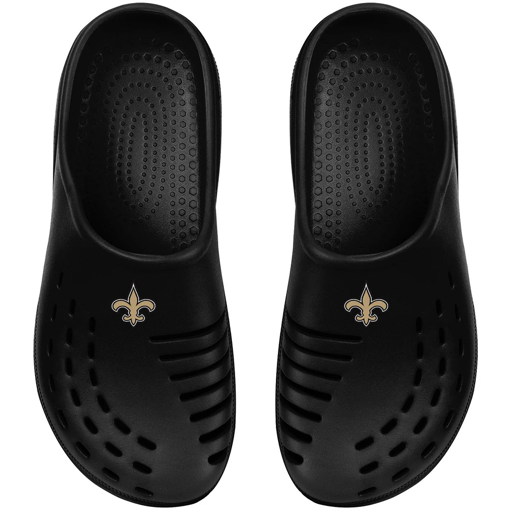 Youth FOCO Black New Orleans Saints Sunny Day Clogs