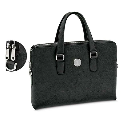 Women's Black Illinois Fighting Illini Leather Briefcase