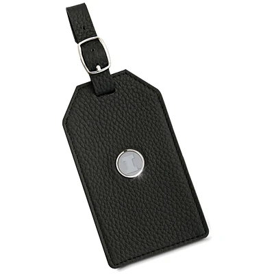 Black Illinois Fighting Illini Leather Luggage Tag