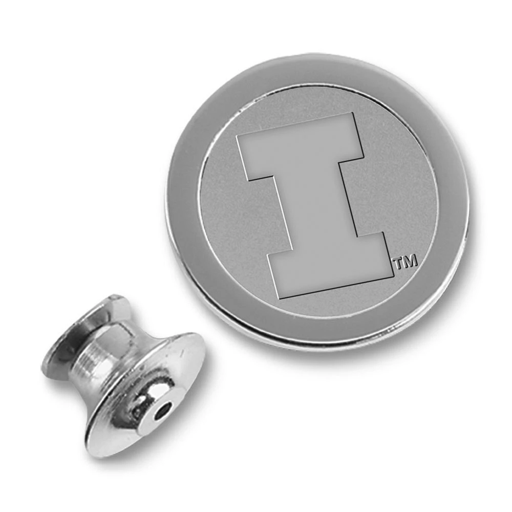 Silver Illinois Fighting Illini Lapel Pin