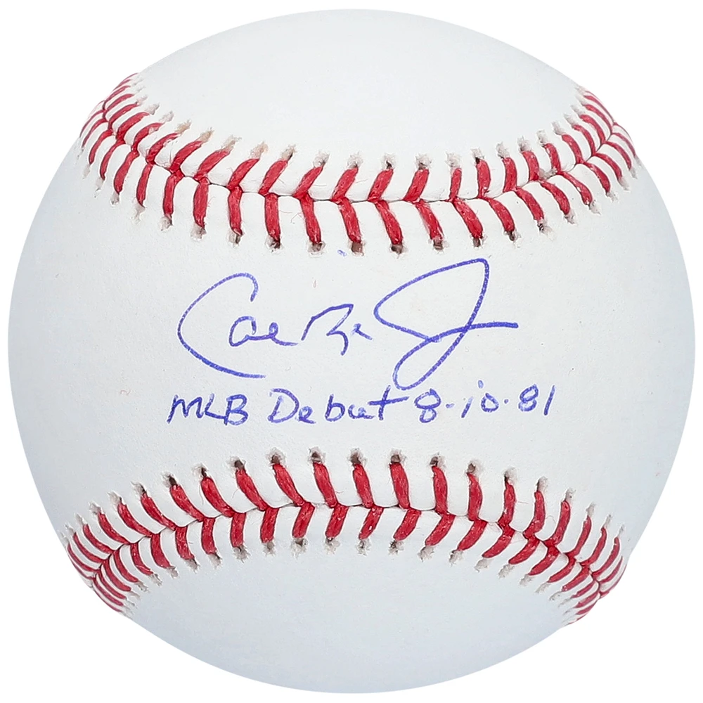 Cal Ripken Jr. Baltimore Orioles Autographed Baseball with "MLB Debut 8-10-81" Inscription