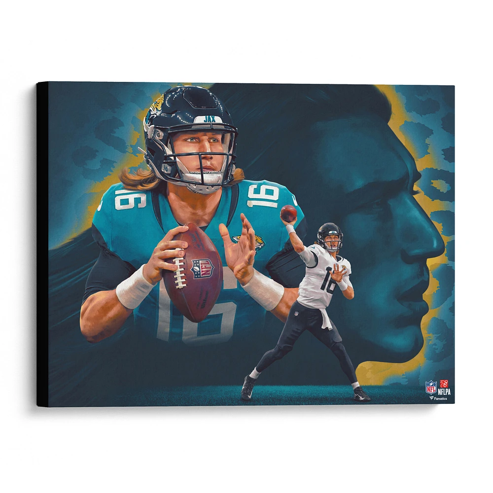 Trevor Lawrence Jacksonville Jaguars Unsigned Stretched 20" x 24" Giclee - Created by Artist Brian Konnick