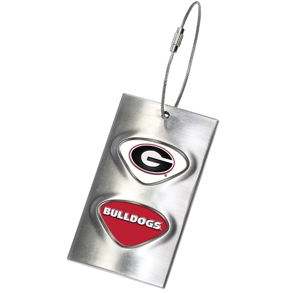 Silver Georgia Bulldogs 3.5'' x 2'' Bag Tag
