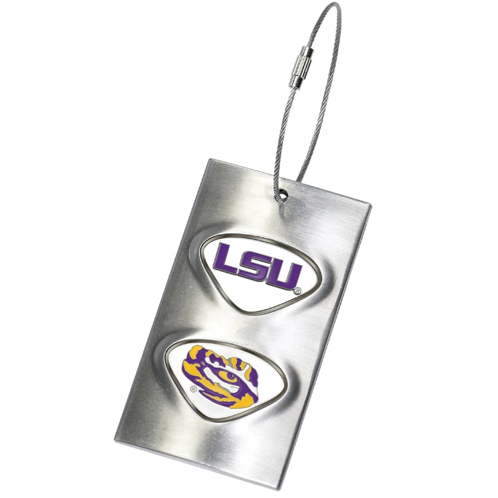 Silver LSU Tigers 3.5'' x 2'' Bag Tag