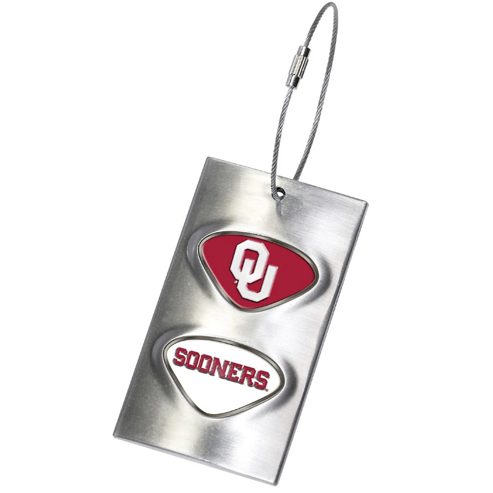 Silver Oklahoma Sooners 3.5'' x 2'' Bag Tag