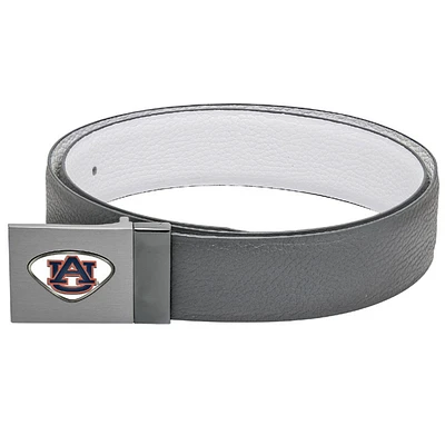 Gray Auburn Tigers Reversible Leather Belt