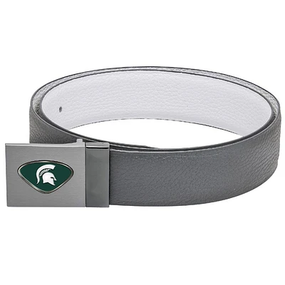 Gray Michigan State Spartans Reversible Leather Belt