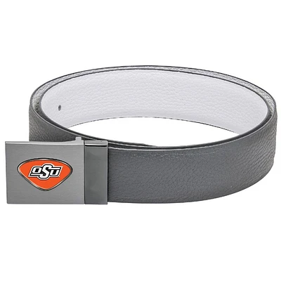Gray Oklahoma State Cowboys Reversible Leather Belt