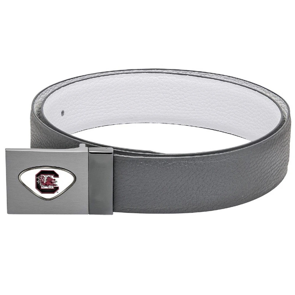 Gray South Carolina Gamecocks Reversible Leather Belt