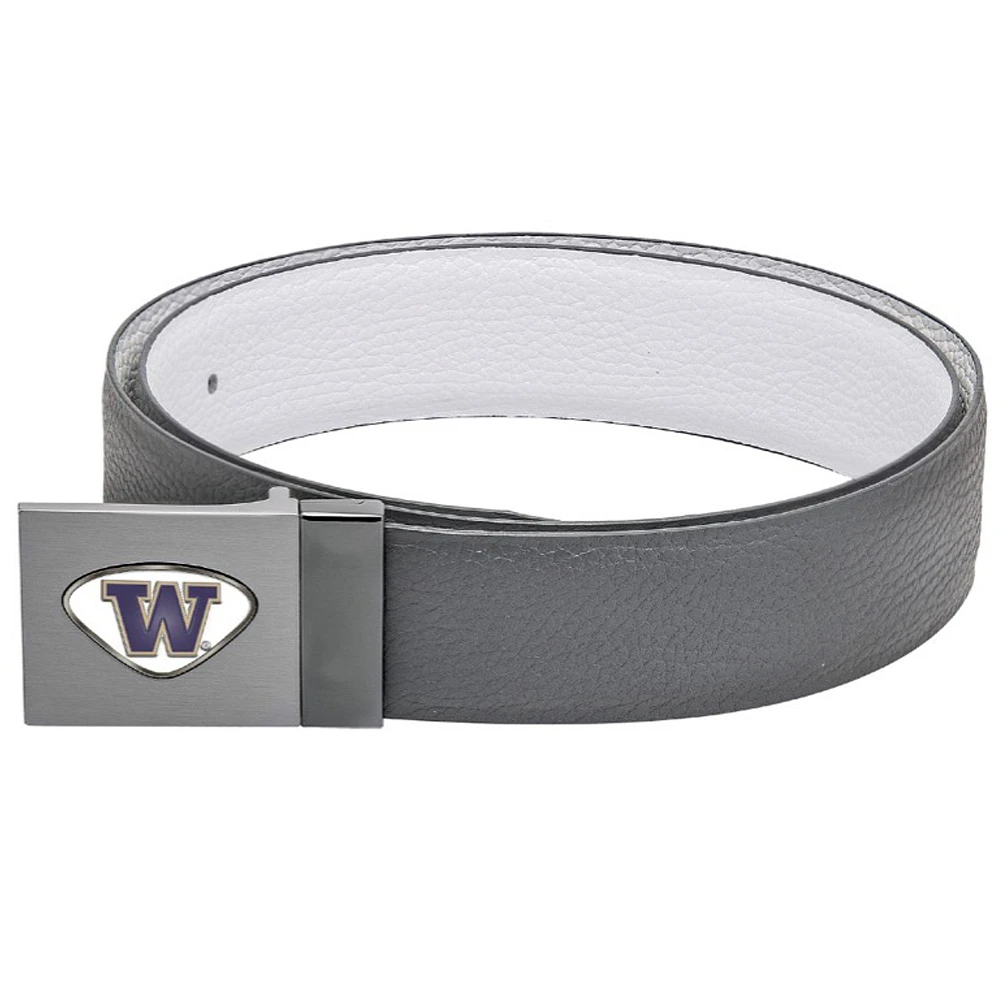 Gray Washington Huskies Reversible Leather Belt