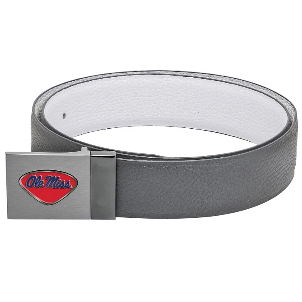 Gray Ole Miss Rebels Reversible Leather Belt