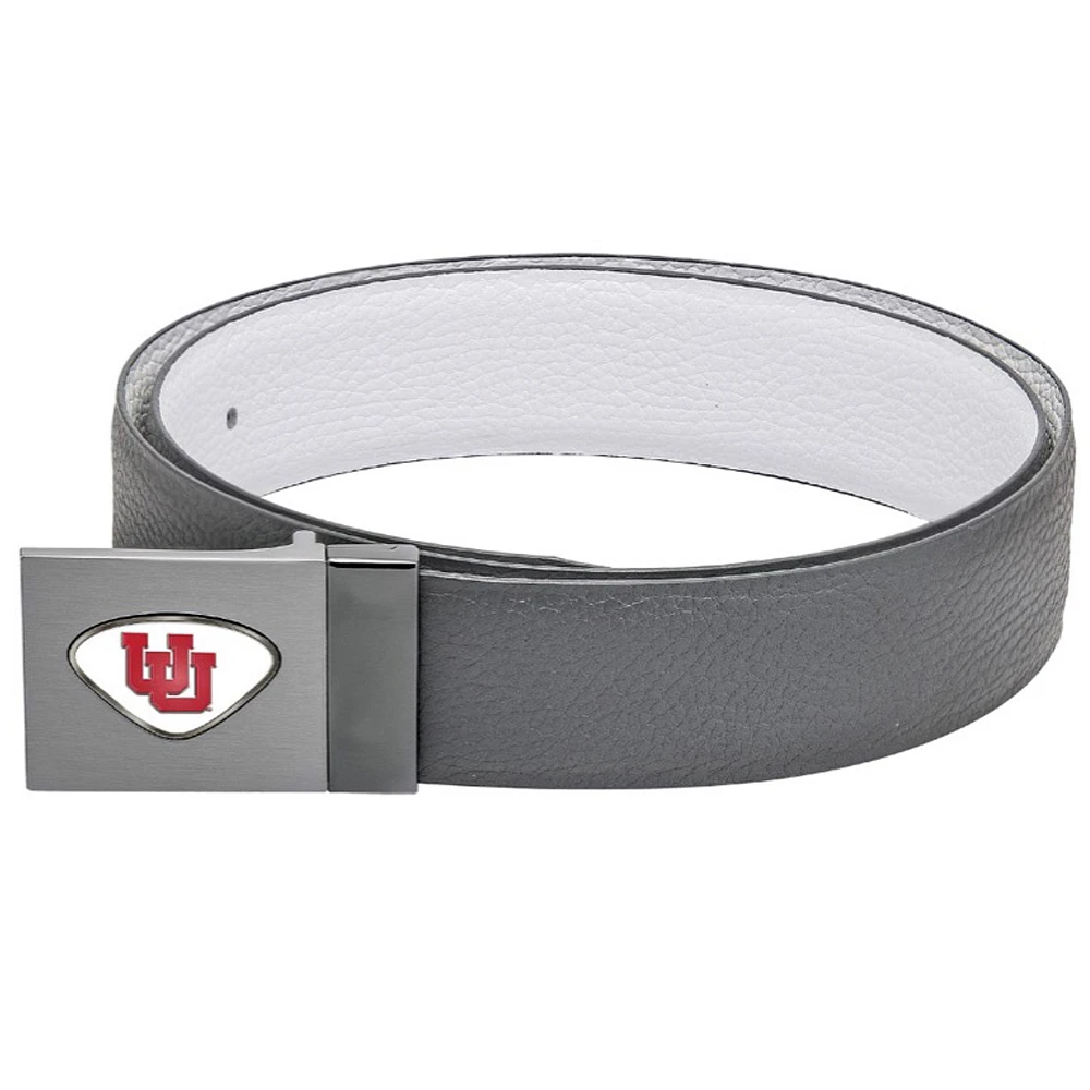 Gray Utah Utes Reversible Leather Belt