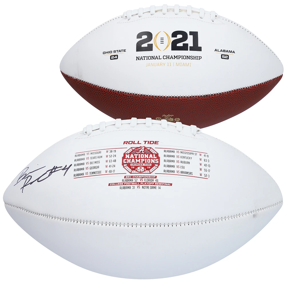 Brian Robinson Alabama Crimson Tide Autographed College Football Playoffs 2020 National Champions White Panel Football
