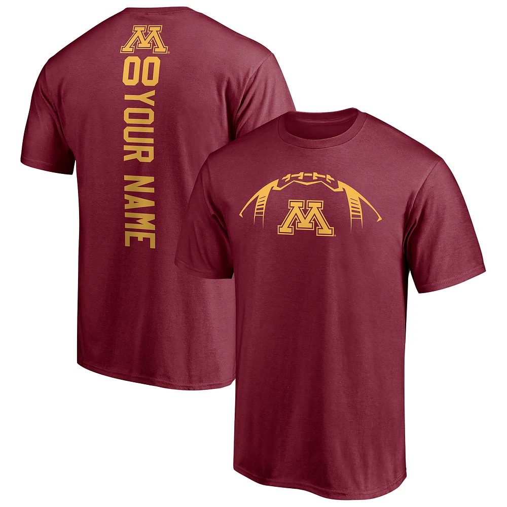 Men's Maroon Minnesota Golden Gophers Playmaker Football Personalized Name & Number T-Shirt