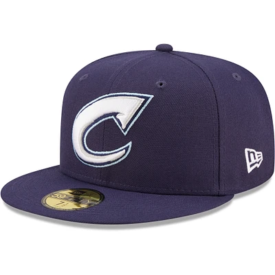 Men's New Era Navy Columbus Clippers Authentic Collection 59FIFTY Fitted Hat