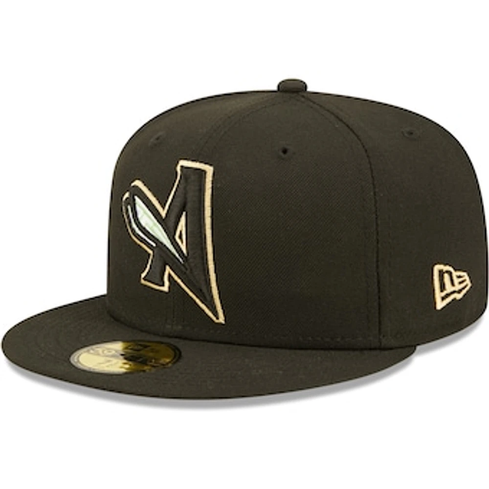 Men's New Era Black Augusta GreenJackets Authentic Collection Team Alternate 59FIFTY Fitted Hat