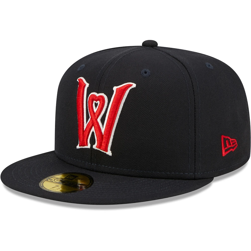 Men's New Era Navy/Red Worcester Red Sox Authentic Collection 59FIFTY Fitted Hat