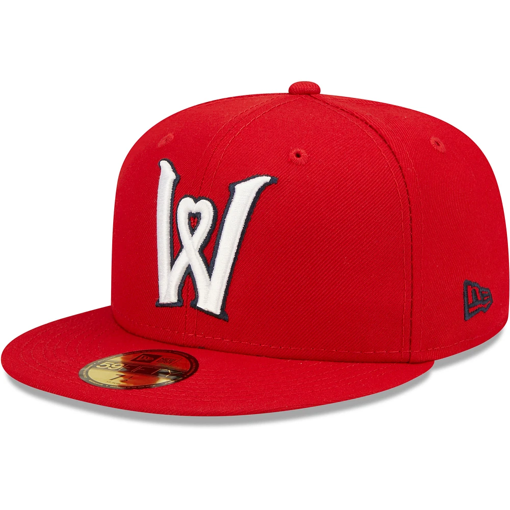 Men's New Era Red Worcester Red Sox Authentic Collection Team Alternate 59FIFTY Fitted Hat