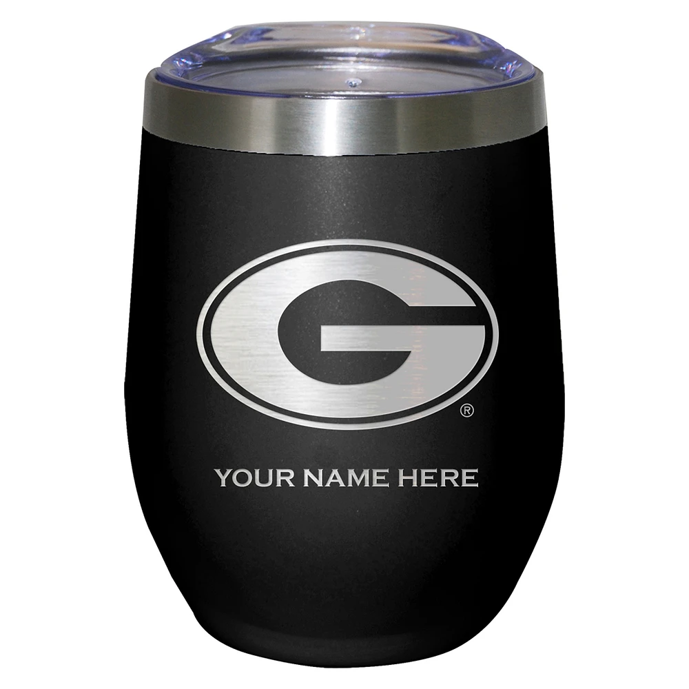 Black Georgia Bulldogs 12oz. Personalized Etched Stemless Tumbler