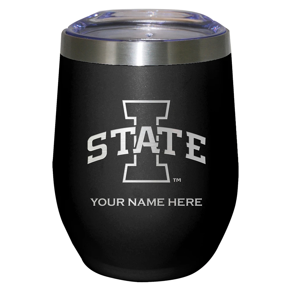 Black Iowa State Cyclones 12oz. Personalized Etched Stemless Tumbler