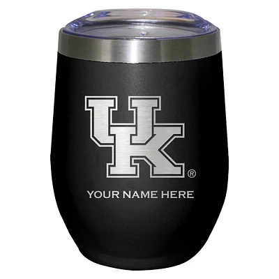 Black Kentucky Wildcats 12oz. Personalized Etched Stemless Tumbler