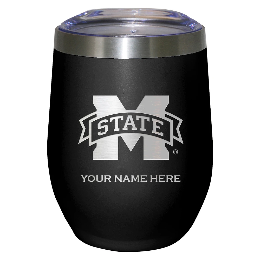 Black Mississippi State Bulldogs 12oz. Personalized Etched Stemless Tumbler