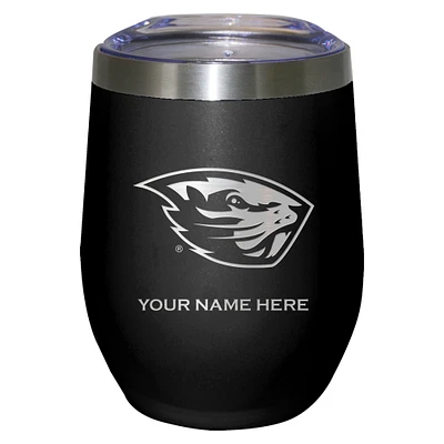 Black Oregon State Beavers 12oz. Personalized Etched Stemless Tumbler