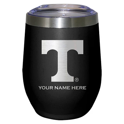 Black Tennessee Volunteers 12oz. Personalized Etched Stemless Tumbler