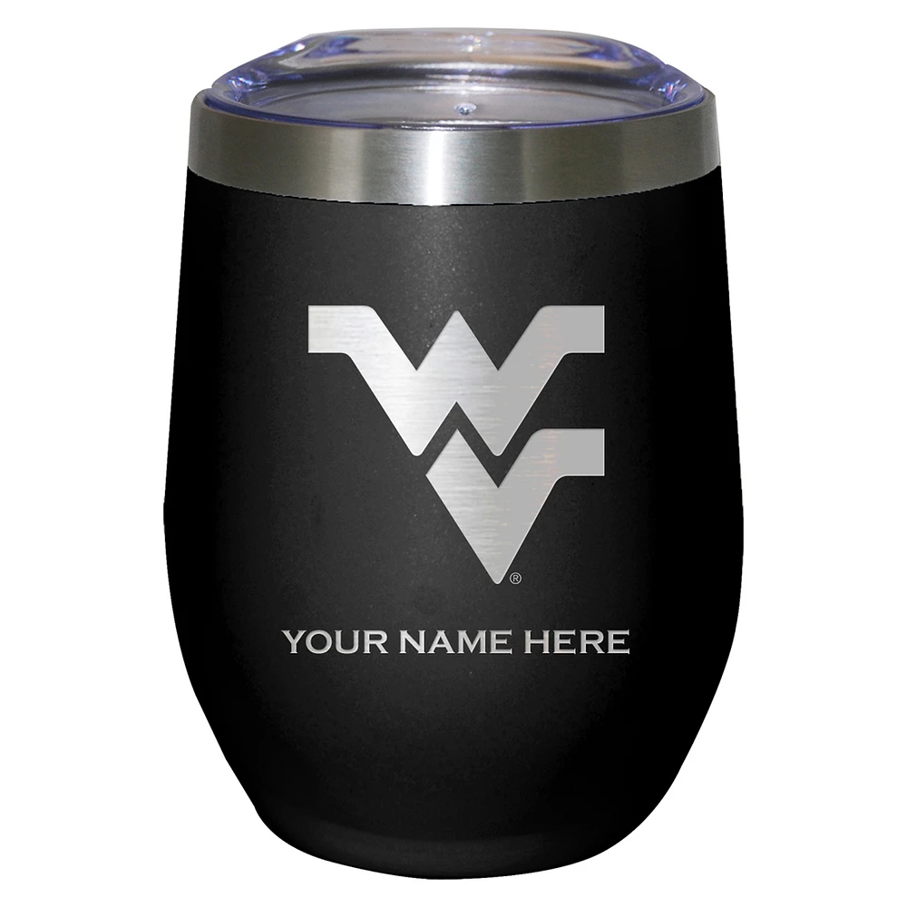 Black West Virginia Mountaineers 12oz. Personalized Etched Stemless Tumbler