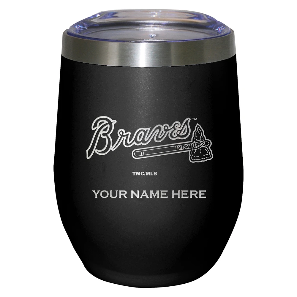 Black Atlanta Braves 12oz. Personalized Etched Stemless Tumbler