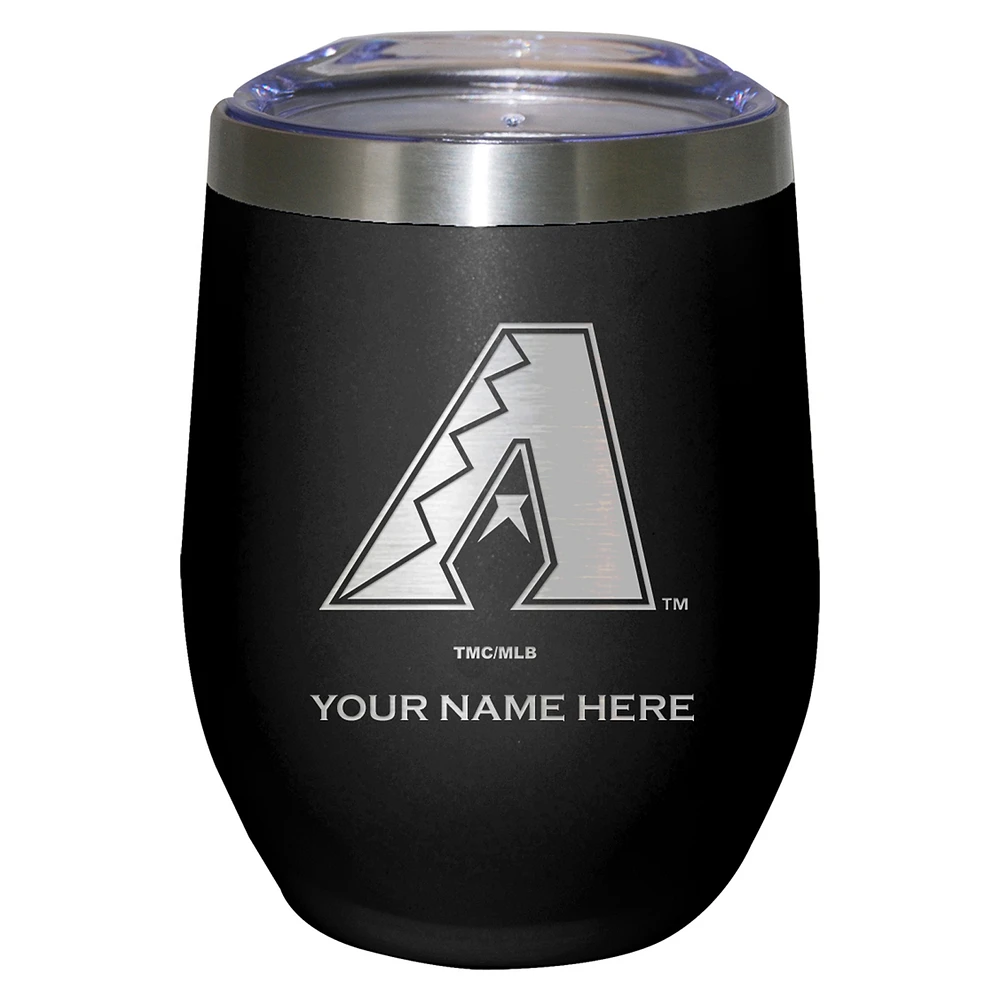 Black Arizona Diamondbacks 12oz. Personalized Etched Stemless Tumbler
