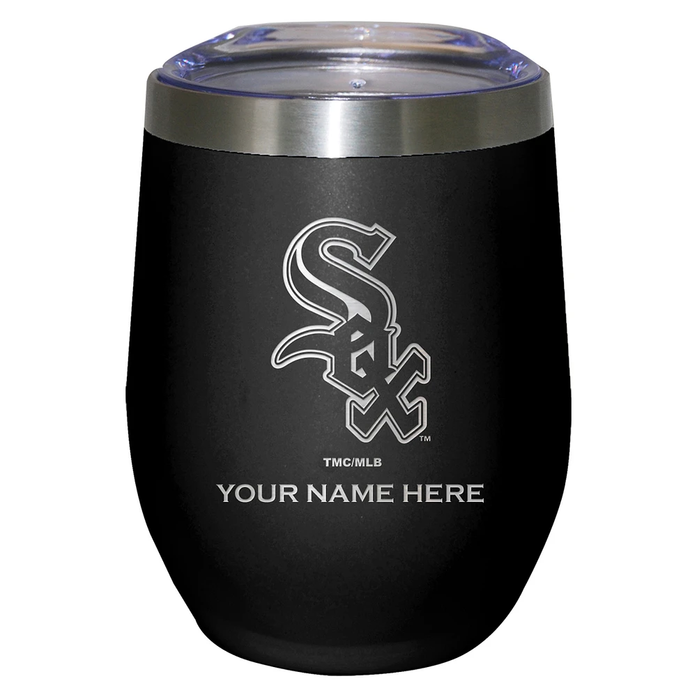 Black Chicago White Sox 12oz. Personalized Etched Stemless Tumbler