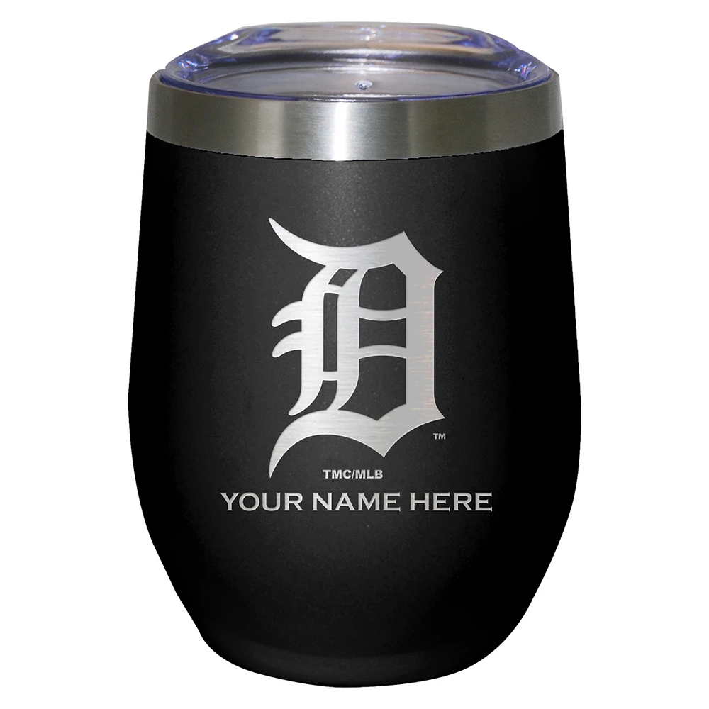 Black Detroit Tigers 12oz. Personalized Etched Stemless Tumbler